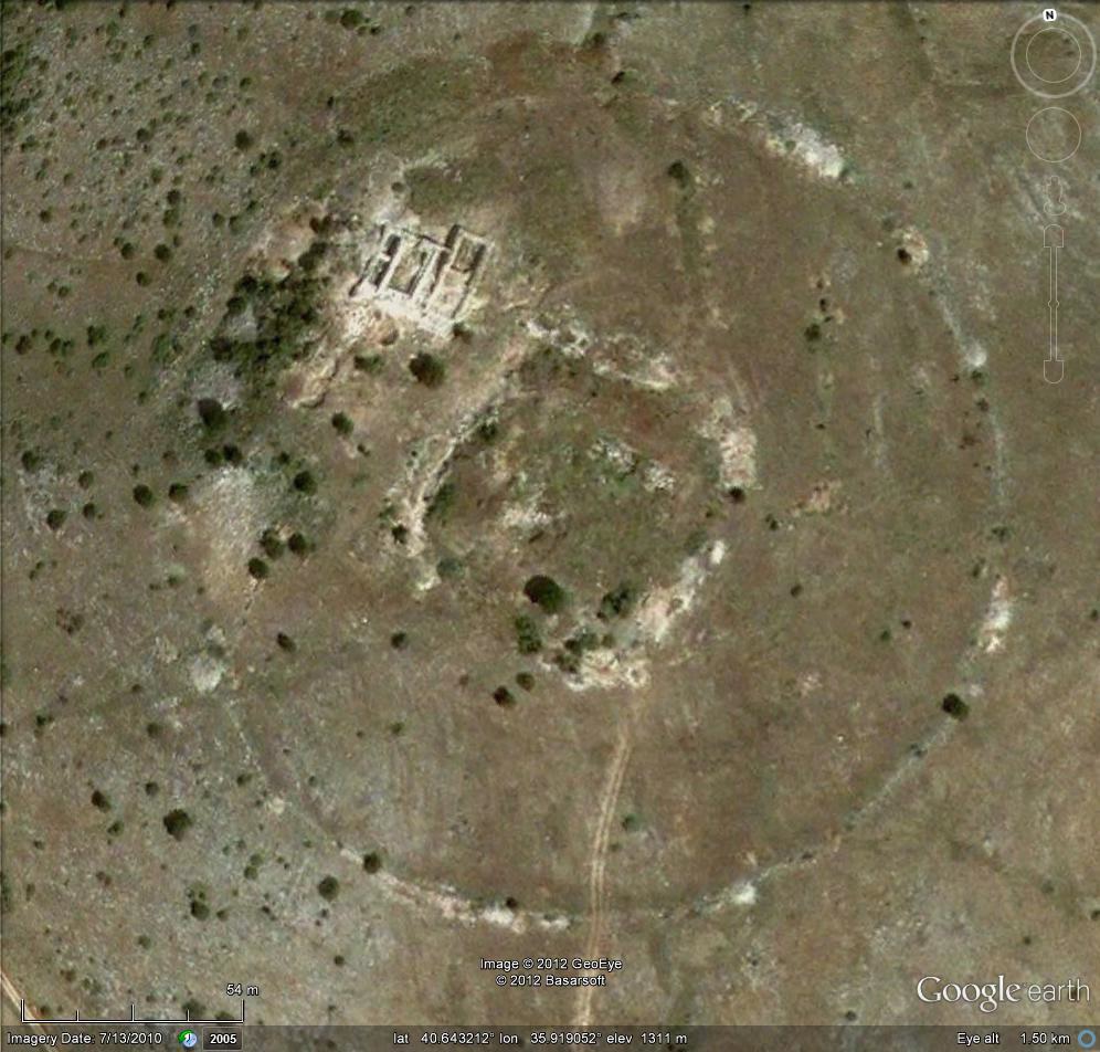 Αεροφωτογραφία βωμού Διός Στρατίου.