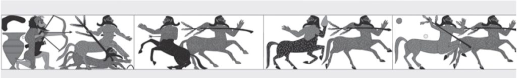 πήλινα πλακίδια με σκηνή κενταυτομαχίας